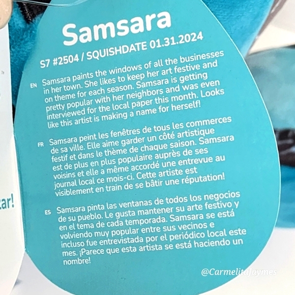 SAMSARA 🐿 FTM Teal & Black Chipmunk Girly Goth Squad Original Squishmallow NWT - Picture 4 of 8